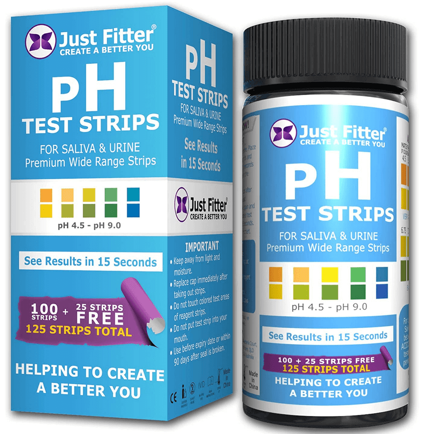 Package of Just Fitter pH test strips